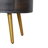 Ash Black Bedside with Brass Legs-3