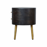 Ash Black Bedside with Brass Legs-2