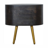 Ash Black Bedside with Brass Legs-1