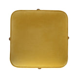 Mustard Velvet Solid Footstool-4