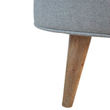 Round Grey Tweed Footstool-5