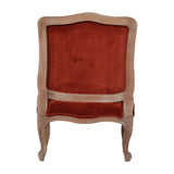 Brick Red Velvet French Style Chair-9