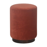 Brick Red Footstool with Gold Base-5