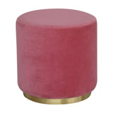 Large Pink Footstool with Gold Base-6