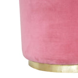 Large Pink Footstool with Gold Base-2