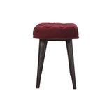 Wine Red Velvet Deep Button Bench-9