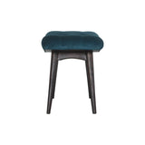 Teal Cotton Velvet Curved Bench-8