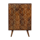 Chestnut Inlay Abstract Cabinet