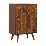 Chestnut Inlay Abstract Cabinet-1