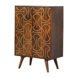 Chestnut Inlay Abstract Cabinet-2