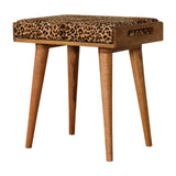 Leopard Velvet Tray Style Footstool-2