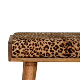 Leopard Velvet Tray Style Footstool-3