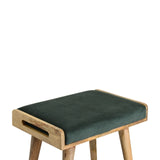 Emerald Velvet Tray Style Footstool-4