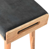 Emerald Velvet Tray Style Footstool-11