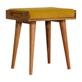 Mustard Velvet Tray Style Footstool-1