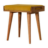 Mustard Velvet Tray Style Footstool-2