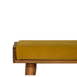 Mustard Velvet Tray Style Footstool-3