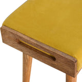 Mustard Velvet Tray Style Footstool-4