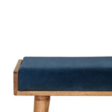 Teal Velvet Tray Style Footstool-3