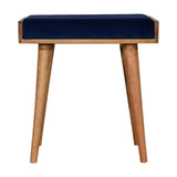 Royal Blue Velvet Tray Footstool-0