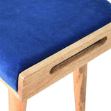 Royal Blue Velvet Tray Footstool-5