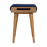 Royal Blue Velvet Tray Footstool-7