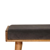 Grey Velvet Tray Style Footstool-3