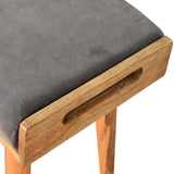 Grey Velvet Tray Style Footstool-4