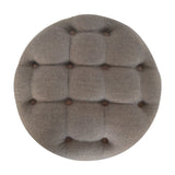 Deep Button Round Checked Footstool-9