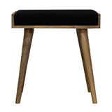 Black Velvet Tray Style Footstool-1