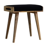 Black Velvet Tray Style Footstool-2