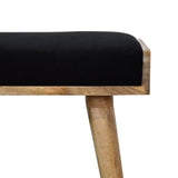 Black Velvet Tray Style Footstool-4