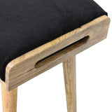 Black Velvet Tray Style Footstool-6