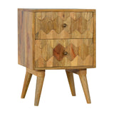 in270 pineapple carved 2 drawer bedside