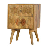 in270 pineapple carved 2 drawer bedside