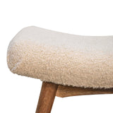 bouclé cream curved bench