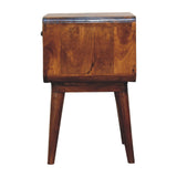 in3363 curved chestnut bedside with open slot