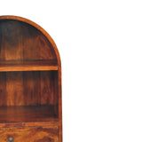 in3393 rounded top chestnut display cabinet