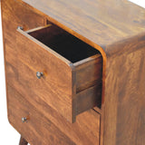 in3411 2 over 2 curved chesnut chest