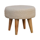 in3434 boucle cream petite footstool