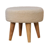 in3434 boucle cream petite footstool