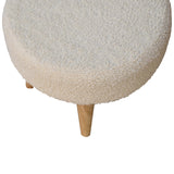 in3434 boucle cream petite footstool