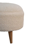 in3436 boucle cream rounded footstool