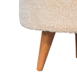 in3436 boucle cream rounded footstool