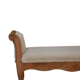 in3437 boucle cream french style bench