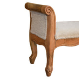 in3437 boucle cream french style bench