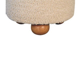 cream boucle storage footstool