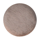 in3477 mocha faux fur round footstool