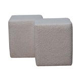 in3478 white boucle twin footstool