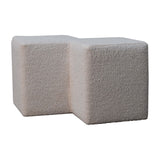 in3478 white boucle twin footstool